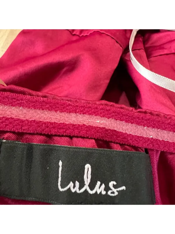 Lulus One Shoulder Asymmetric Satin Cocktail Party Midi Dress Red Size XS NWOT - Image 8