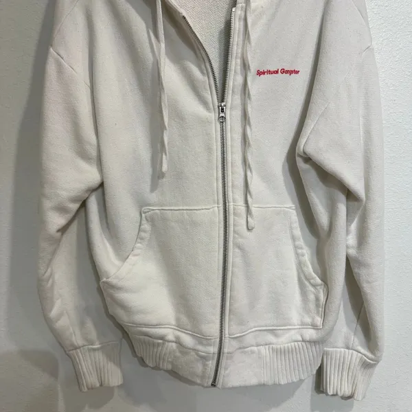 Spiritual Gangster Palm Finn Zip Hoodie Stone Rainbow Sz M - Image 5