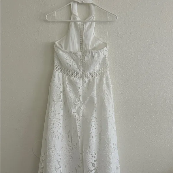 Elegant White Lace Halter Dress by EillyBazaar - Image 3