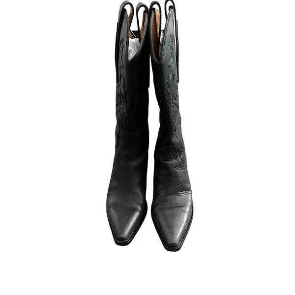 Jeffrey Campbell Dagget Western Boots Womens 7 Black Leather Cowboy New With Box - Image 4
