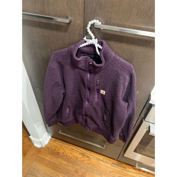 Carhartt Women's Relaxed Fit Sherpa Fleece Jacket in a purple women's large - Image 2