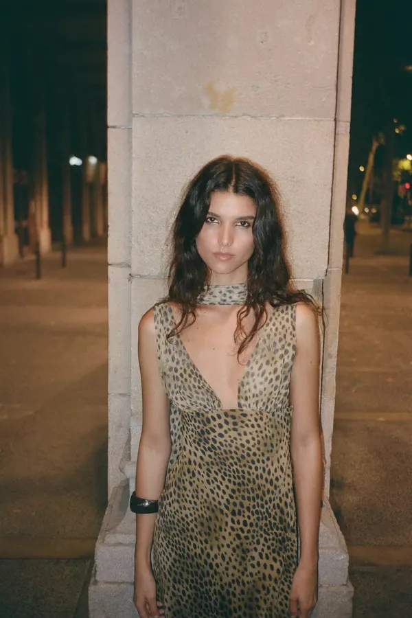 Zara Leopard Print Evening Gown with Scarf maxi dress - Image 12