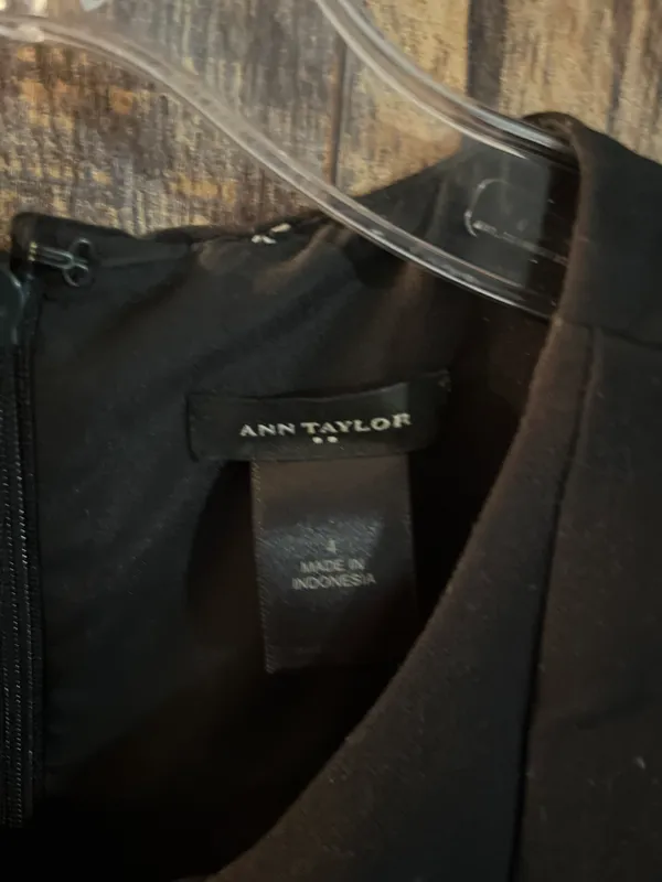 Ann Taylor Black Sleeveless Shift Dress with Bow Detailing. Size 4 38 length x 17 - Image 5