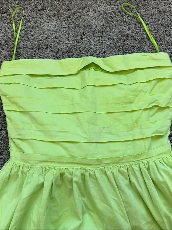 Wayf Lime Green Midi Dress with Spaghetti Straps - Image 3