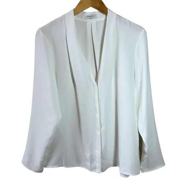 Babaton White Long Sleeve Blouse AS-IS (Flaw) Career Office Size XL - Image 2