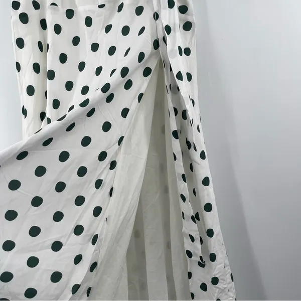 PEONY Le Spot Maxi Skirt SZ 2 Green Polka Dot Thigh High Slit eco-Conscious NWT - Image 13