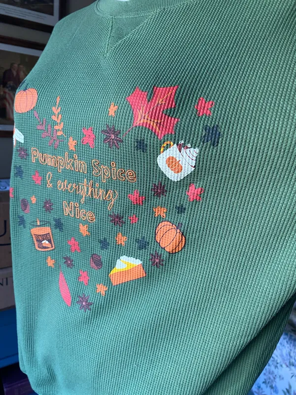 Feeling Festive Pumpkin Spice Waffle Knit Long Sleeve Top - Image 3