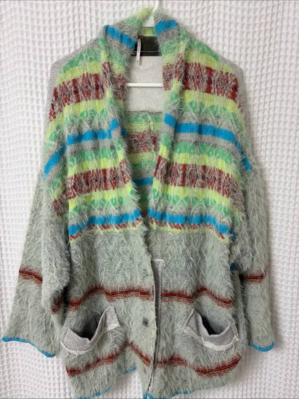 Free People Fair Weather Cardigan Mint Haze Combo XS - Image 5