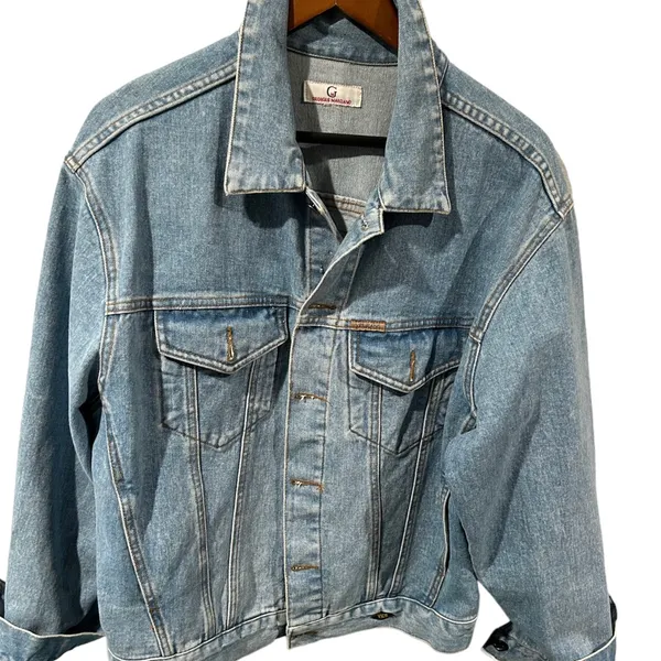 VTG 80/90’s Georges Marciano Denim Jean Jacket medium blue wash Size Medium - Image 2