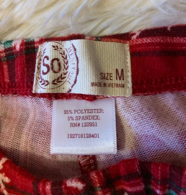 Pajama PJ Leggings Red Size M - Image 2