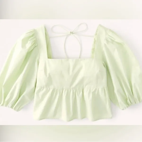 Abercrombie green spring peplum top Blouse - Image 5