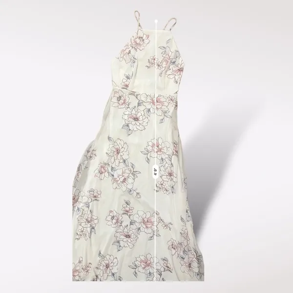 Lulus‎ Blooms For You Pale Blush Floral Print Maxi Dress Size S Boho Spring - Image 5