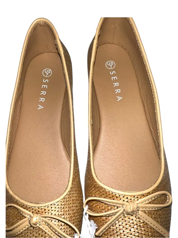 Serra brand super cute beige woven style ballerina flats - Image 6