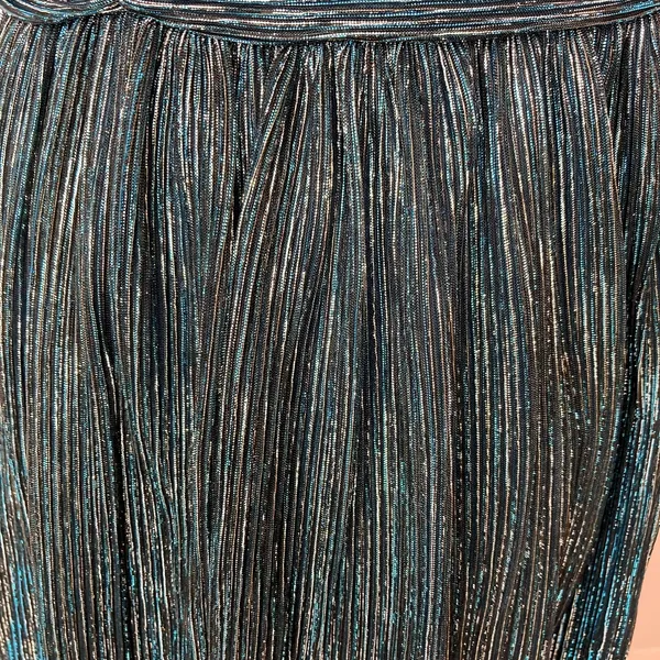 New LULUS Ailey Metallic Teal Twist Back Skater Dress Womens Size L Mini Party‎ - Image 8