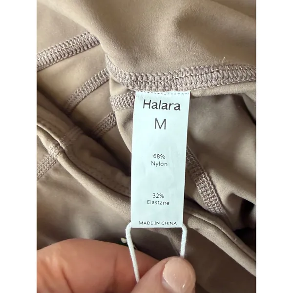 Halara Brown High Waisted Biker Shorts with Pockets Womens Size Medium NWT OG5UC - Image 5