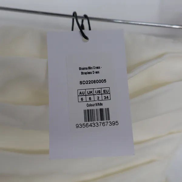 Showpo Shaima White Strapless Pleated Bubble Hem Mini Dress Size 2 NEW - Image 5