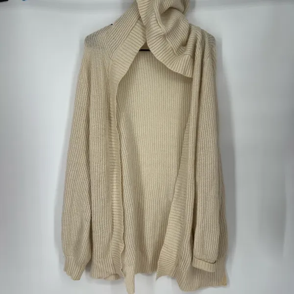 Mudd Cream‎ Fuzzy Open Front Hoodie Cardigan Large light weight - Image 5