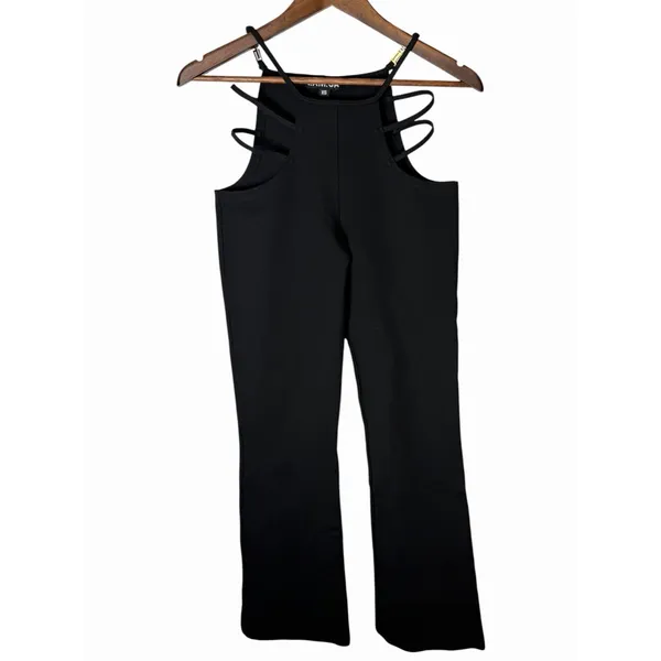 I.AM.GIA Lucid Pants Black Strappy Cutout Flare Y2K Festival XS - Image 2