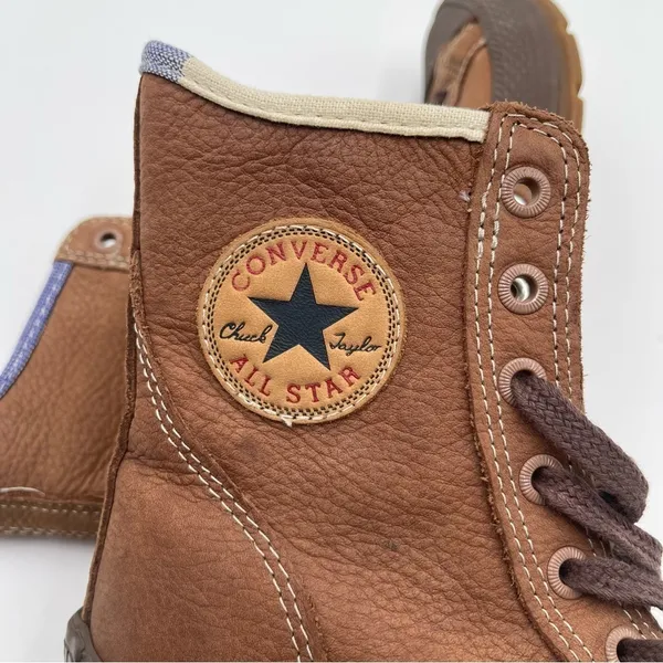 Converse Women’s 7 Chuck Taylor All Star Outsider Brown leather Hi Top Sneakers - Image 9