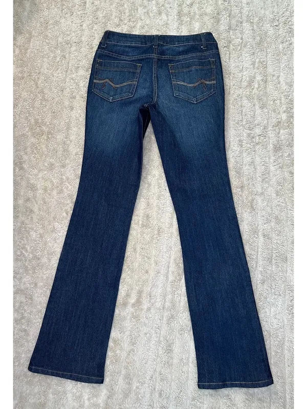 Faded Glory dark wash mid-rise bootcut stretch denim jeans Size 6 Western cowboy - Image 6
