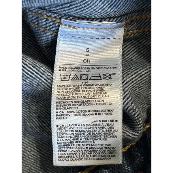 Old Navy Dark Wash Denim Jacket Size Small Pockets‎ Button Up Collar Cotton - Image 7