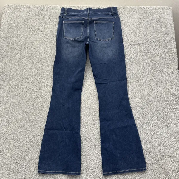 Betabrand Mid Rise Bootcut Jeans Pull On Stretch Retro Festival Women Large x 33 - Image 3
