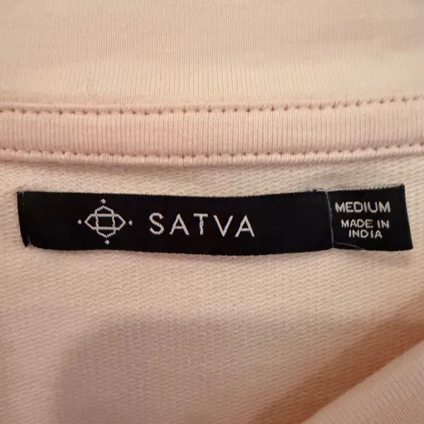 Satva Movement Sarana Embroidered‎ Blossom Sweatshirt Women's Medium Blush Yoga - Image 10