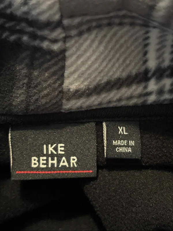 Ike Behar XL Soft Plaid Double Breasted Pea Coat in Black Gray & Taupe - Image 4