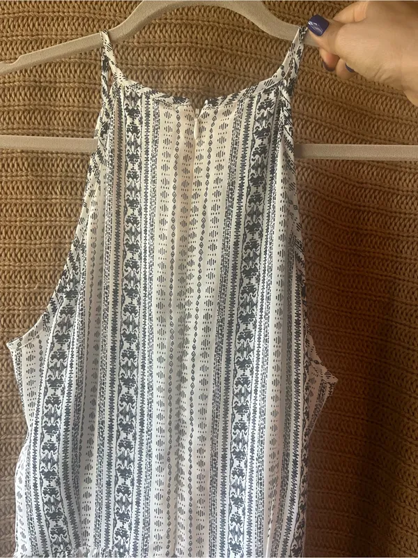 Daniel Rainn White and Navy Striped Halter Maxi Dress - Image 5