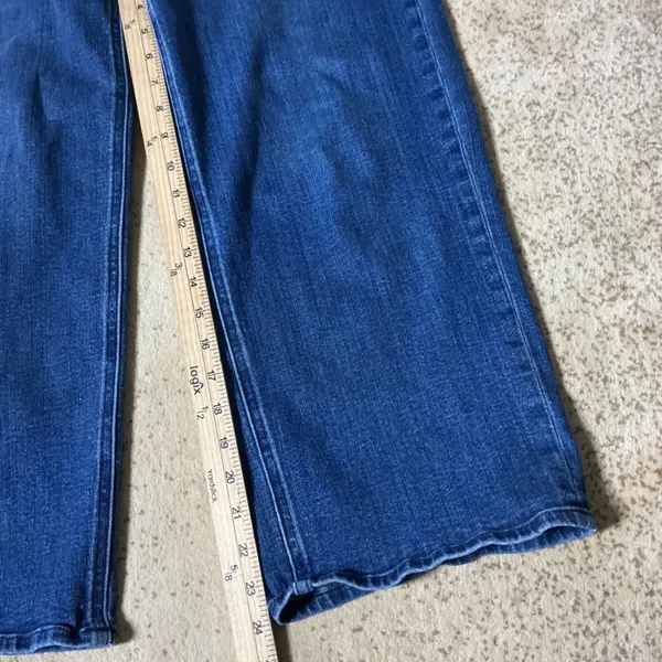 Quince Bella Stretch Patch Pocket Wide Leg Jeans Women 31 Blue High Rise Organic - Image 2