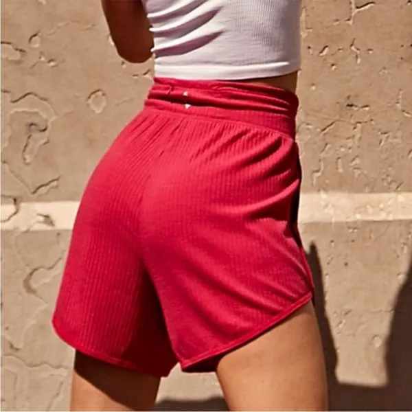 FP Movement By Free People Can’t Handle This Pink Ribbed Lace Up Shorts Size S - Image 12