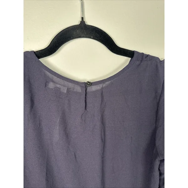NWT Gap 2009 Top Womens Medium Blue Sheer‎ 3/4 Sleeve Blouse Lightweight - Image 14