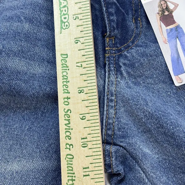 Witty Fox Jeans Women 5/27 Blue Cotton Denim Wide-Leg Travel Faded Stretch - Image 10