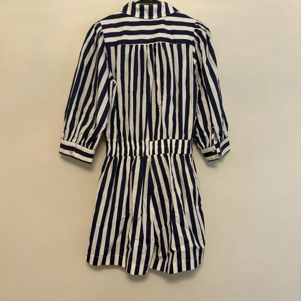 Pinch Striped Blue White Button Front Romper Shorts 3/4 Sleeve Collared Medium‎ Size undefined - Image 8