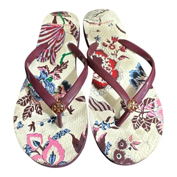 Tory Burch Thin Platform Printed Sandals in New Claret - Image 3