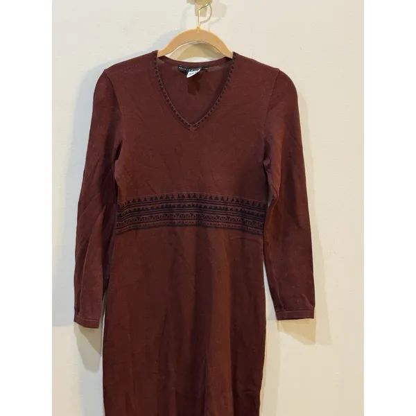 Peruvian Connection Long Sleeve Pima Cotton Sweater Dress Tribal Size XS - Image 4