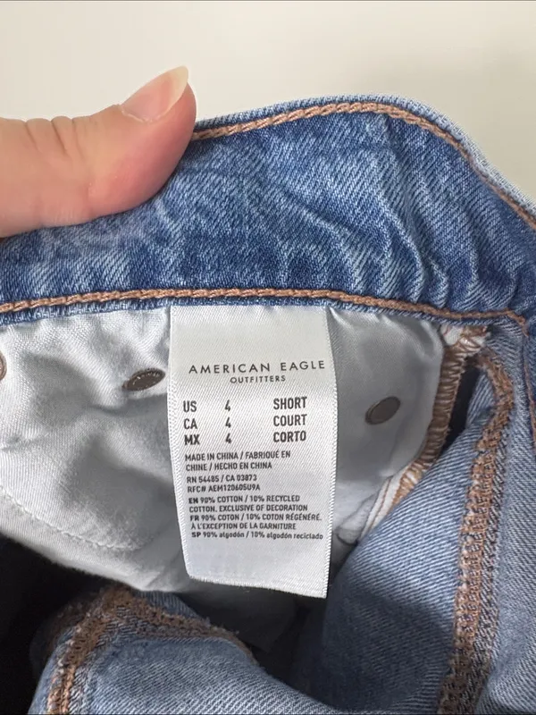 American Eagle Ultra Wide Leg Jeans Women’s Size 4 Short Blue High Rise Denim - Image 5