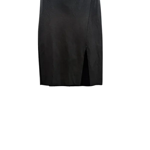 Commando Faux Leather Side‎ Slit Midi Skirt Black Pull On Size Medium - Image 5