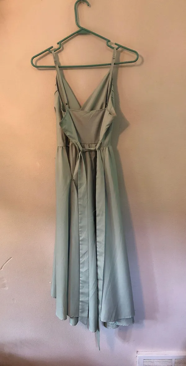 Sage Green Wrap Dress - Image 2
