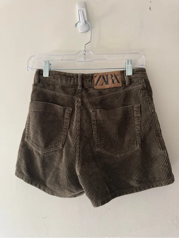 Zara Olive‎ Green Corduroy Skort - Image 3