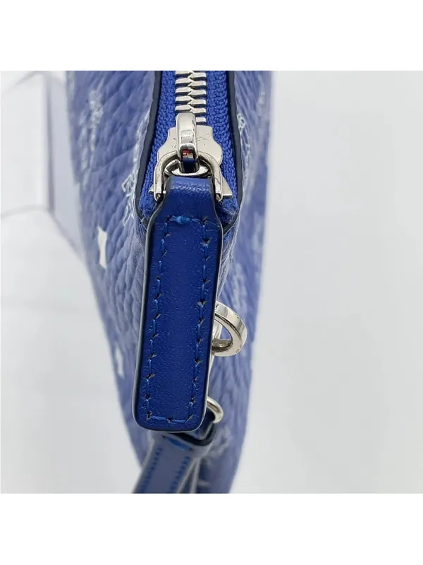 MCM Royal Blue Monogram Wristlet Clutch - Image 9