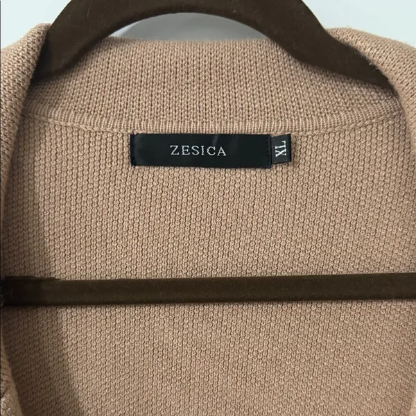 Women's Tan Belted Coat Size XL - Image 2