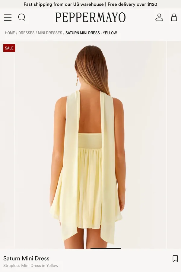 Butter Yellow Peppermayo Dress  - Image 2