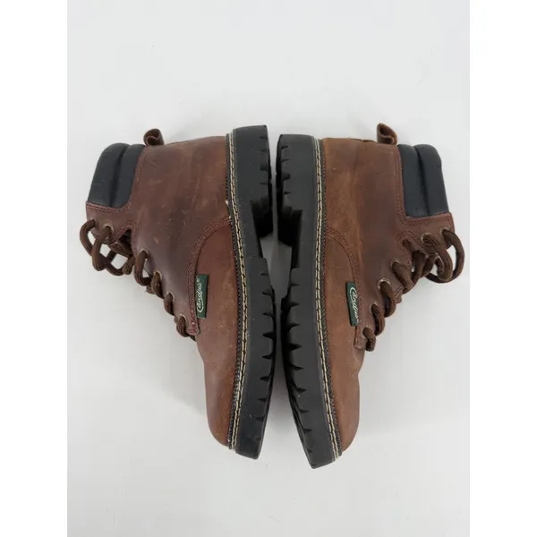Candies Ankle Boots Womens 7.5 Brown Leather Lug Sole Vintage 90s Grunge Utility - Image 4