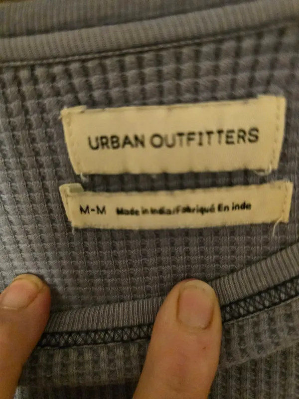 Urban Outfitters Steel Blue Long-Sleeve Waffle Crop Top - Image 2