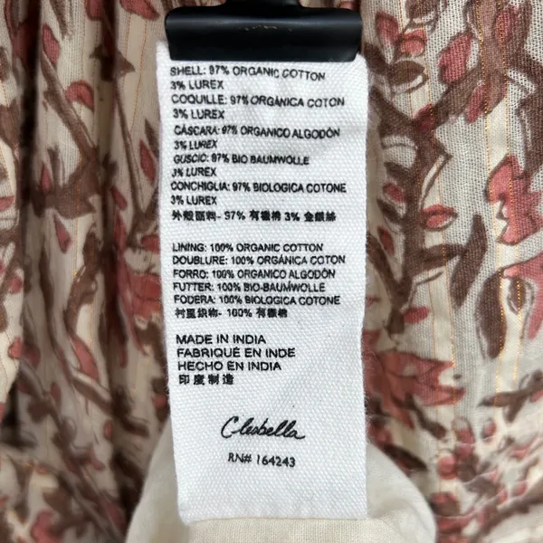Cleobella Vivian Floral Organic Cotton Mini Blouson Dress Large Boho Cottagecore - Image 7