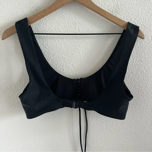 Aerie Black Padded Bikini Top Scoop Style Swim Separate Large - Image 2
