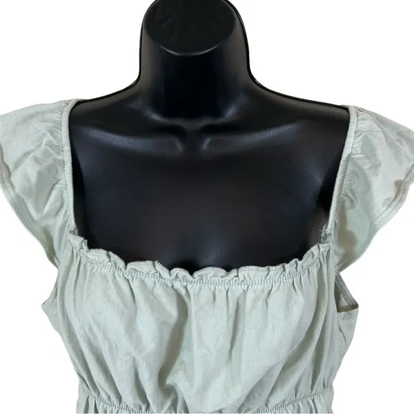 Miss Selfridge ASOS Mint Green Ruched Crop Top - Image 2