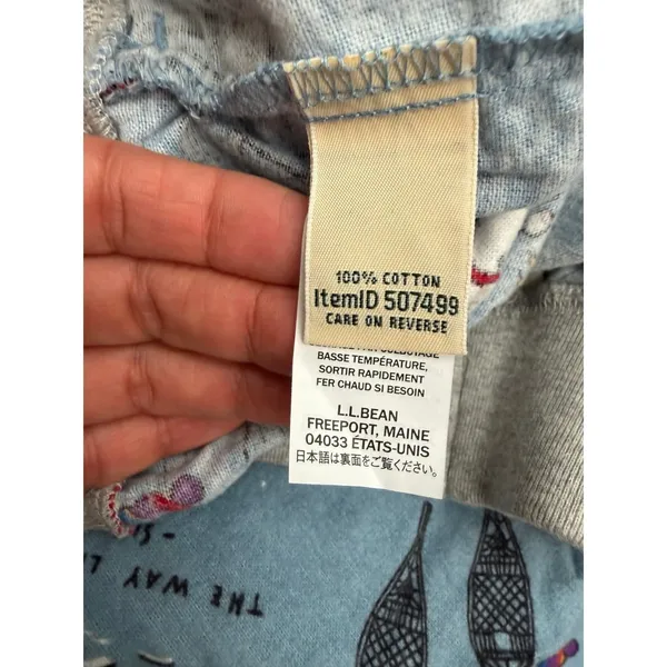 L.L.Bean Ski Snow Print Pajama Lounge Pants XL Blue 100% Cotton‎ Sleepwear NWOT - Image 6