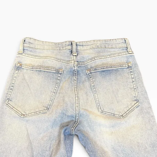 Gap 1969 Best Girlfriend Jeans 27T Light Wash Distressed Camo Trim Cuff cropped - Image 5